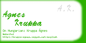 agnes kruppa business card