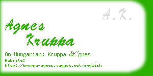 agnes kruppa business card